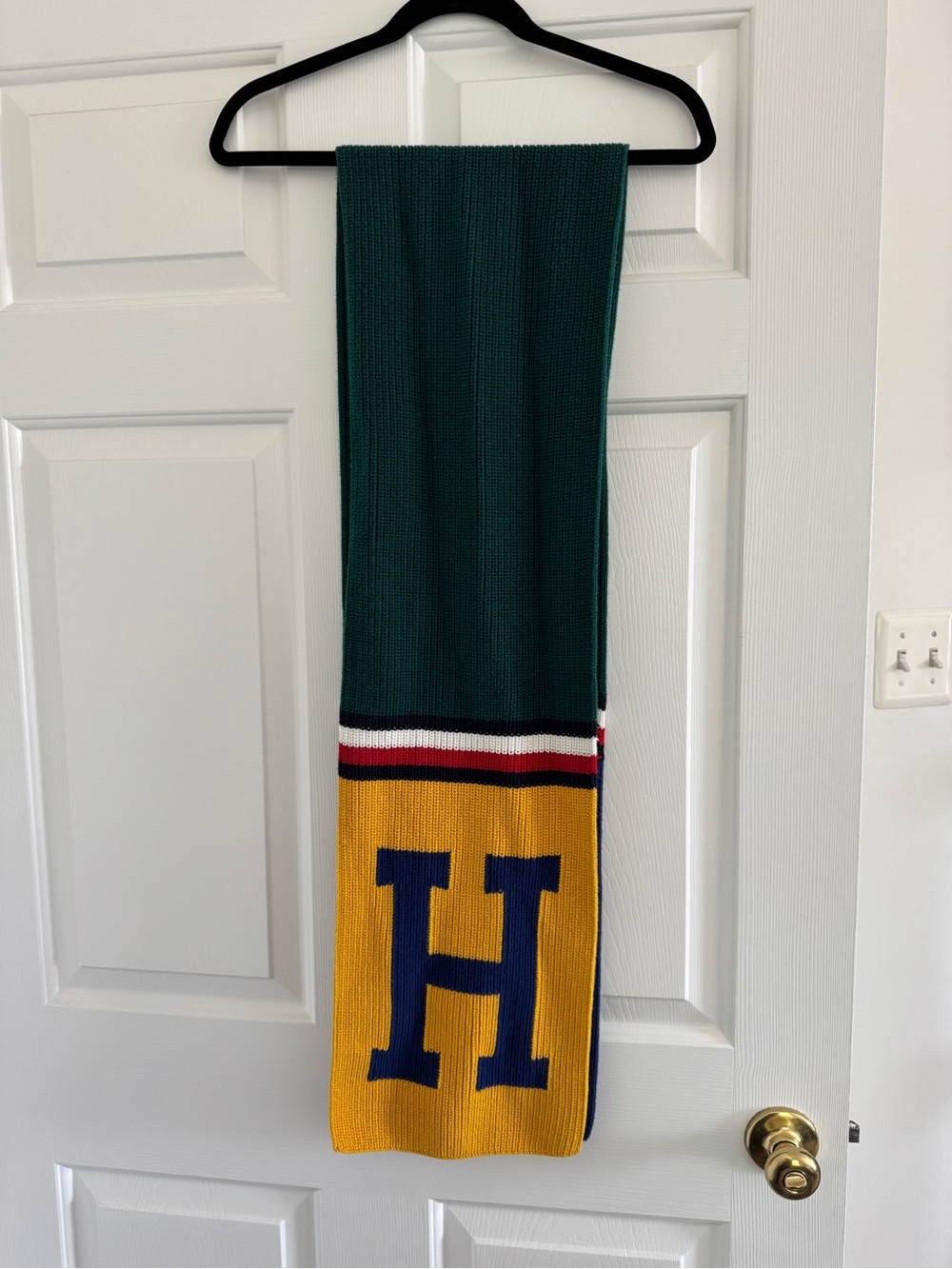 Tommy Hilfiger Green, Yellow & Navy Knit Scarf